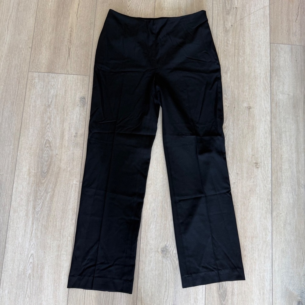 Talbots Classic Straight Leg Black Trousers Side Zip Dress Pants Women's 6 EUC